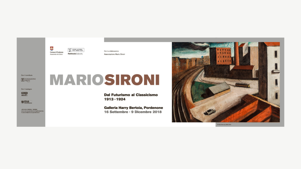 Visual Identity Mostra MARIO SIRONI dal Futurismo al Classicismo Harry Bertoia Pordenone De Bellis