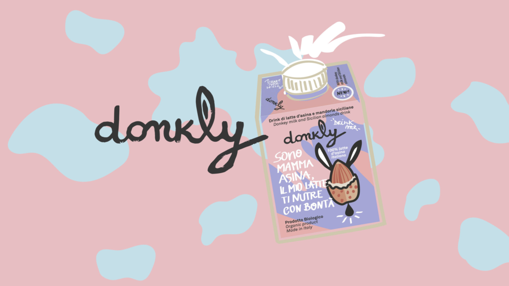 packaging design e brand design per Donkly latte d'asina